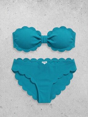🌼 2/30$ Old Navy Scalloped Teal Bikini Set